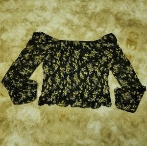 🍭Design Lab peplum style blouse with floral print